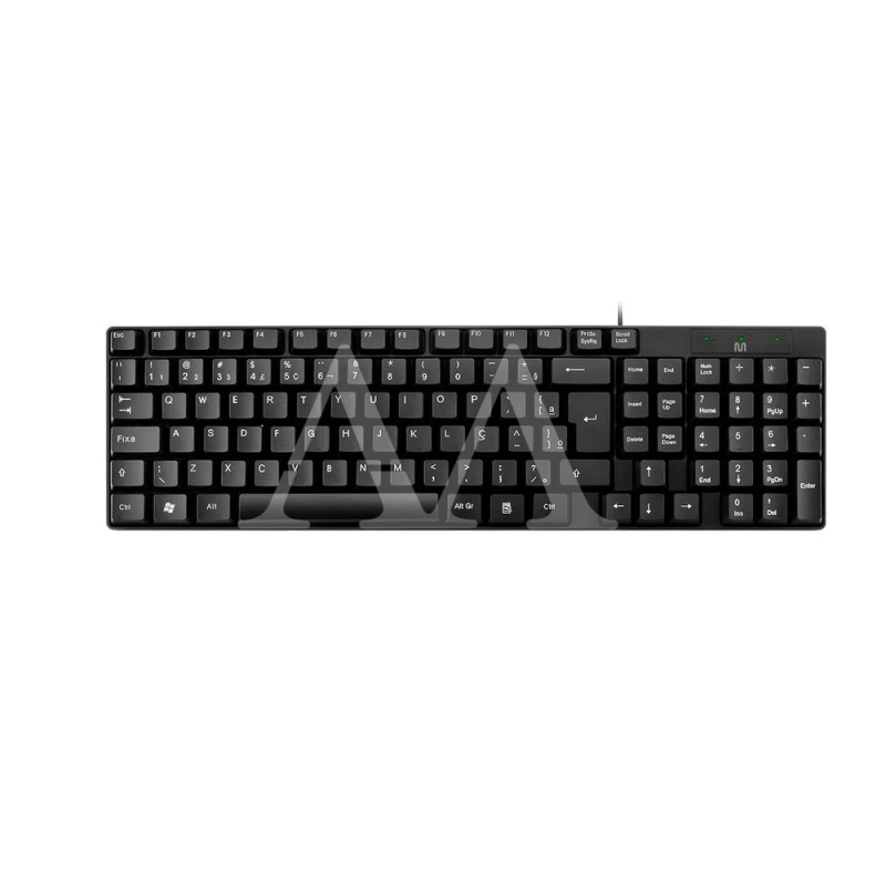 TECLADO MULTILASER COMPACTO C/ FIO USB CABO 12OCM TC193 PRETO