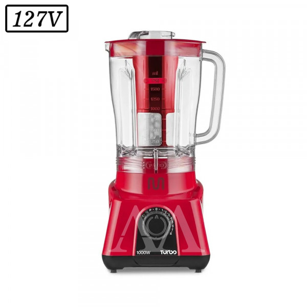 LIQUIDIFICADOR MULTILASER TURBO LQ1003 1000W 8 VEL 127V VERMELHO