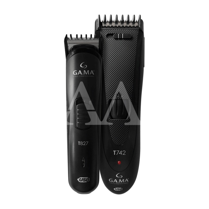 KIT MAQUINA CORTAR CABELO GAMA T747 BLACK TITANIUM USB