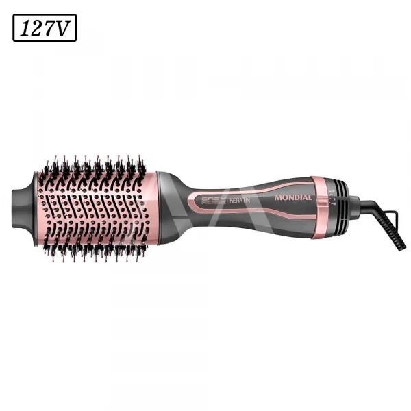 ESCOVA SECADORA MONDIAL GREY ROSE KERATIN CERAMICA 1200W BIVOLT