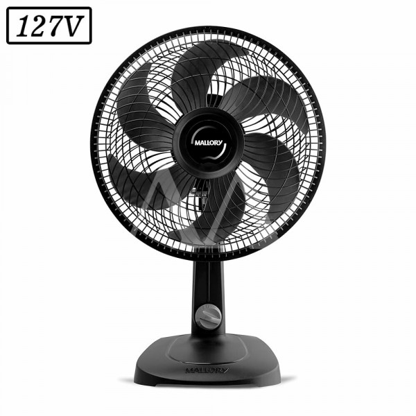 VENTILADOR MALLORY TURBO COMPACT 30CM 6 PAS 3 VEL 127V PRETO/GRAFITE